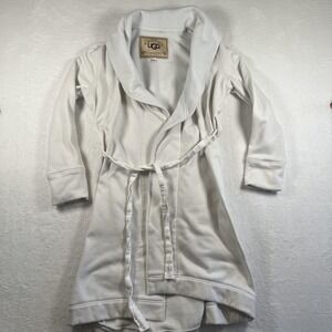 UGG Australia Robe Womens Small White Kimono Belted Fleece Lined Lounge Cozy